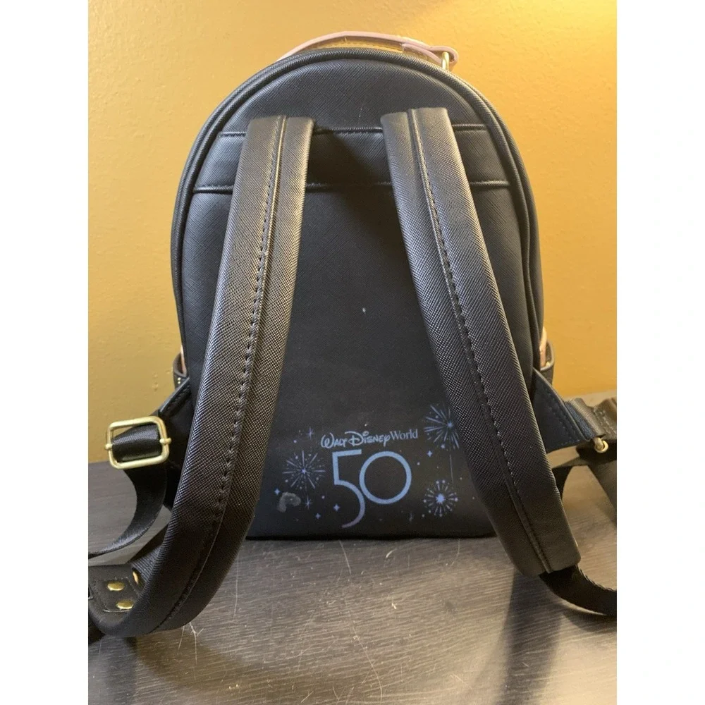 Loungefly Disney Parks Walt Disney World 50th Anniversary Mini Backpack Black